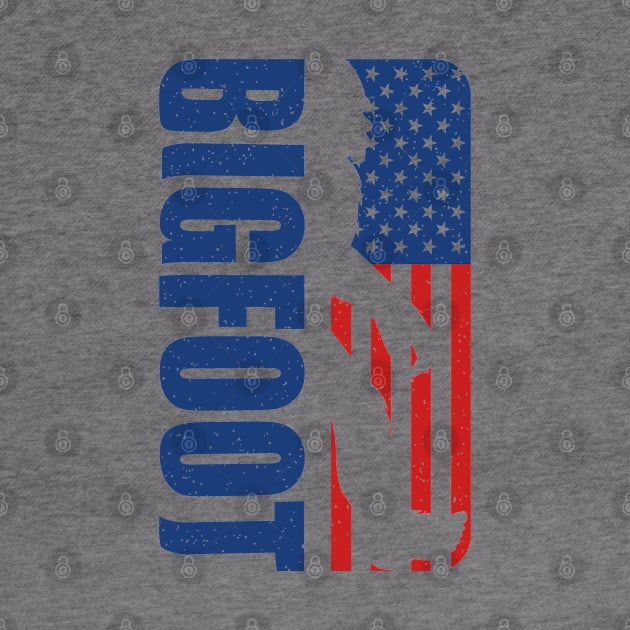 Bigfoot american flag by Tesszero